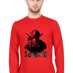 Stylish Soldier Graphic Men's Full-Sleeve T-Shirt