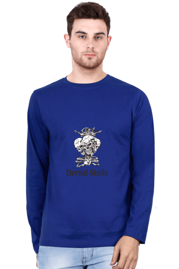 Edgy Skull Design Men's Full Sleeve T-Shirt